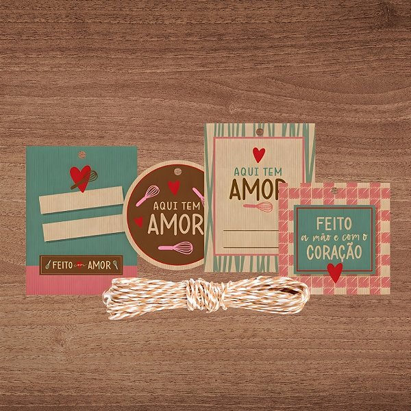 Kit Fechamento Para Presentes - Feito Com Amor Sweet - 1 unidade - Cromus - Rizzo