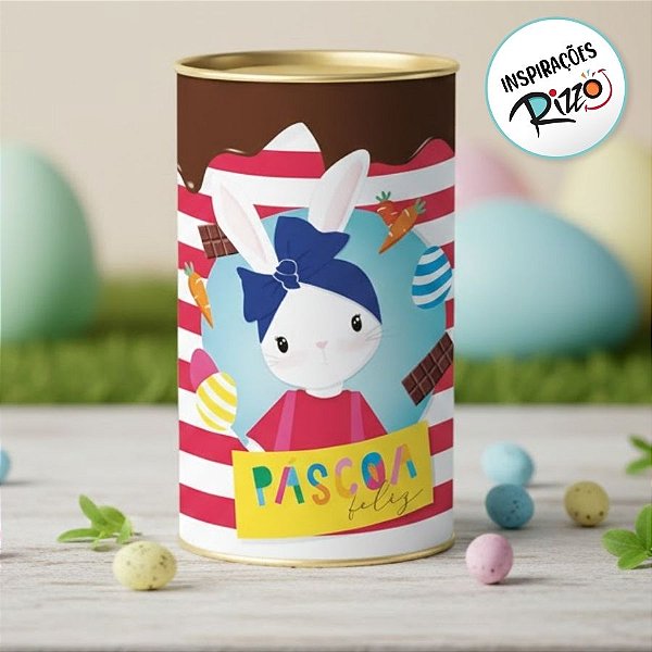 Lata Rigida para Ovos de 500g - Listras Vermelhas - 12,5x22cm - 1 unidade - Cromus - Rizzo