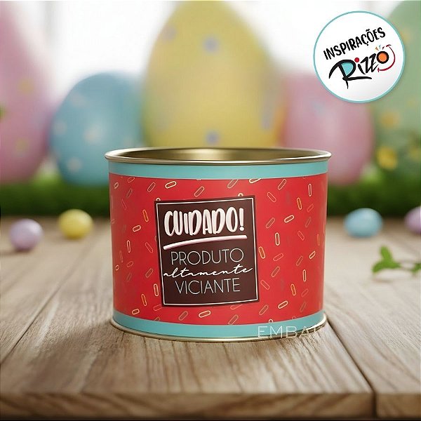 Lata Rigida para Doces e Bombons - Mensagens Chocólatra - 10x7cm - 1 unidade - Cromus - Rizzo