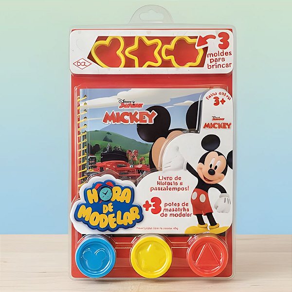 Kit Hora de Modelar Com Massinha - Mickey Mouse - 7 Itens - 1 unidade - Disney Original - Rizzo