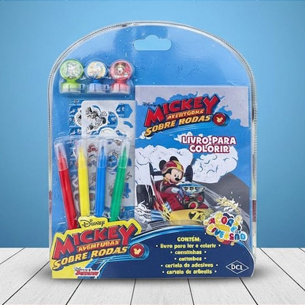 Kit Para Colorir Com Canetinha e Estêncil - Mickey Mouse - 10 Itens - 1 unidade - Disney Original - Rizzo
