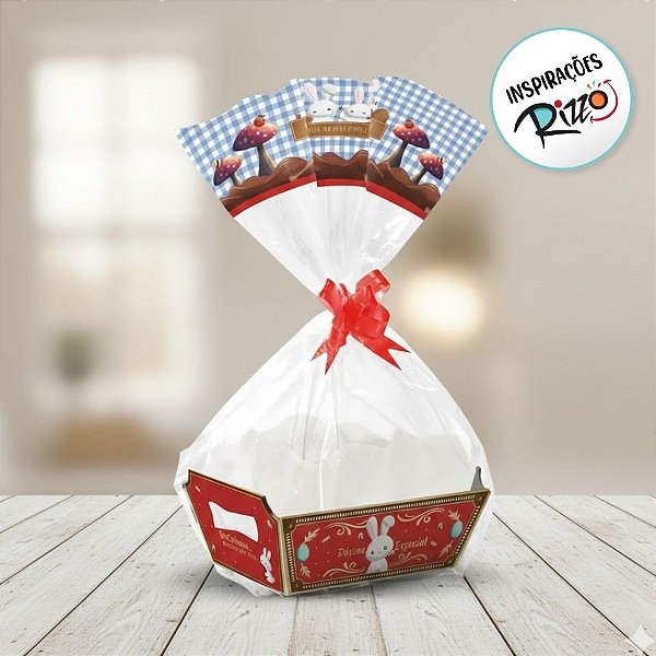 Kit Cesta - Contos de Páscoa - M 22x15x9cm - 1 unidade - Cromus - Rizzo