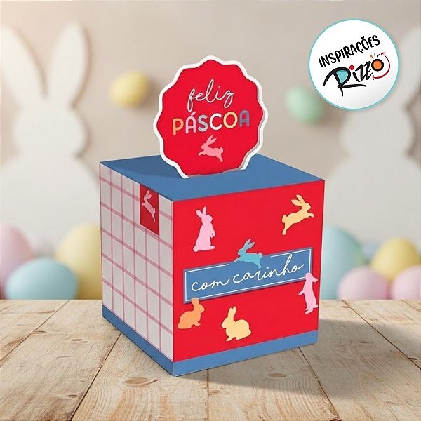Caixa Pop Up - Páscoa Feelings - M 9x9x11cm - 10 unidades - Cromus - Rizzo