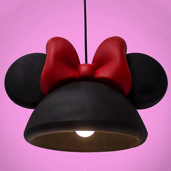 Luminária Pendente Orelhas Minnie Preto - 1 unidade - Disney Original - Usare