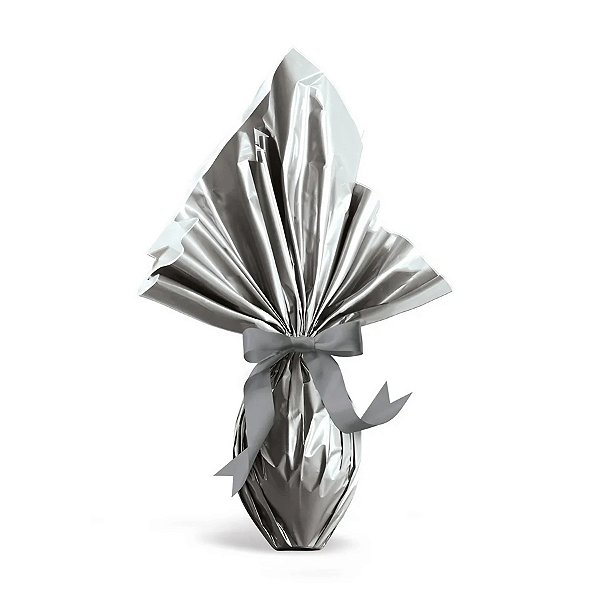 Saco Express 44x44cm para Ovos de 500g a 750g - Prata Metalizado - 25 unidades - Cromus - Rizzo