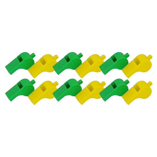 Apito Verde e Amarelo - 4,5x2,5cm - 12 unidades - Rizzo