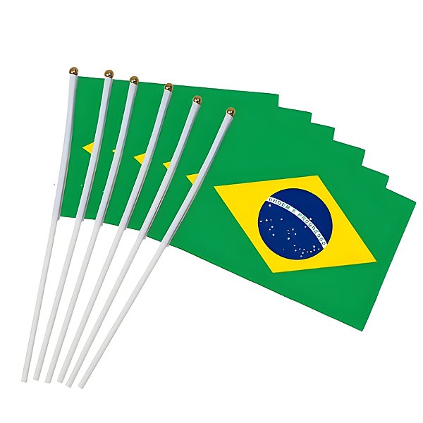 Bandeira do Brasil Para Torcida - Copa do Mundo - 14x21cm - 12 unidades - Rizzo