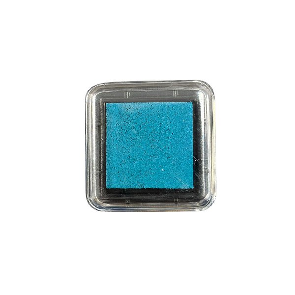 Almofada Para Carimbo em Plástico e Espuma - Carimbeira Ciano Escuro - 3,5x3,5cm - 1 unidade - Rizzo