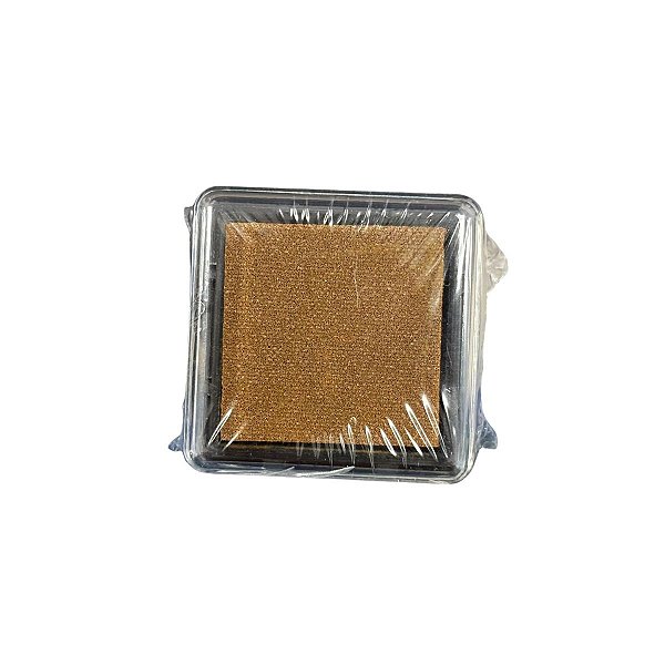 Almofada Para Carimbo em Plástico e Espuma - Carimbeira Marrom Claro - 3,5x3,5cm - 1 unidade - Rizzo