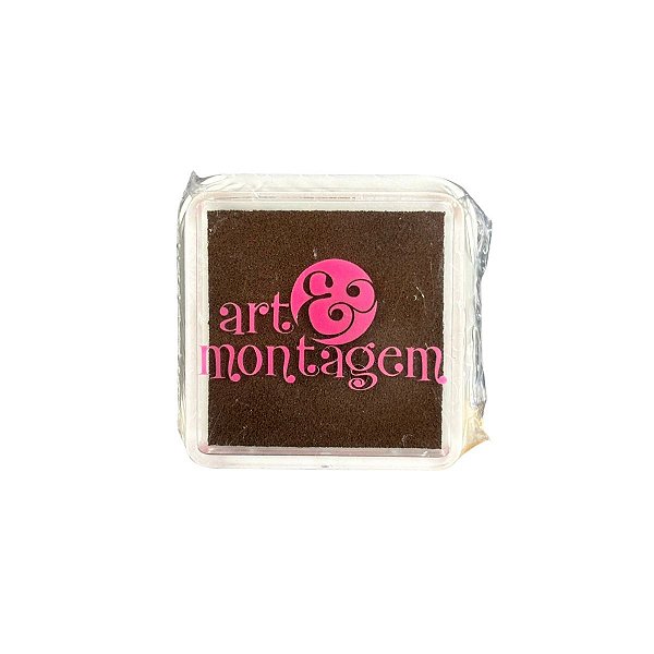Almofada Para Carimbo em Plástico e Espuma - Carimbeira Marrom - 3x3cm - INK002-4 - 1 unidade - Rizzo