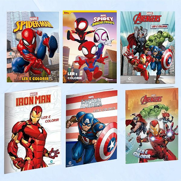 Kit 6 Livros Para Colorir - Vingadores - 20x27cm - 1 unidade - Disney Original - Rizzo