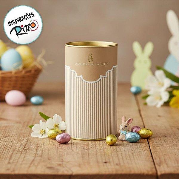 Lata Rigida para Ovos de 250g -  Amêndoa - 9x16,5cm - 1 unidade - Cromus - Rizzo