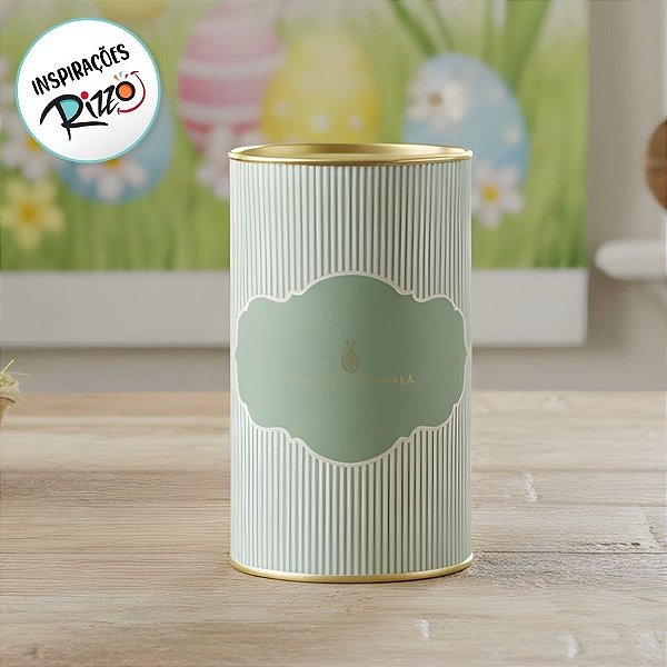 Lata Rigida para Ovos de 350g -  Lavie Salvia - 10x18cm - 1 unidade - Cromus - Rizzo