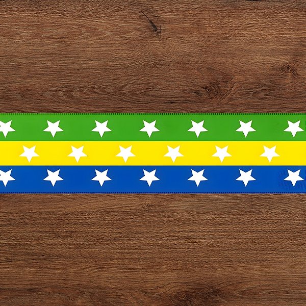 Fita de Cetim 4cmx10m - Estrelas e Listras - Copa do Mundo - 1 unidade - Rizzo