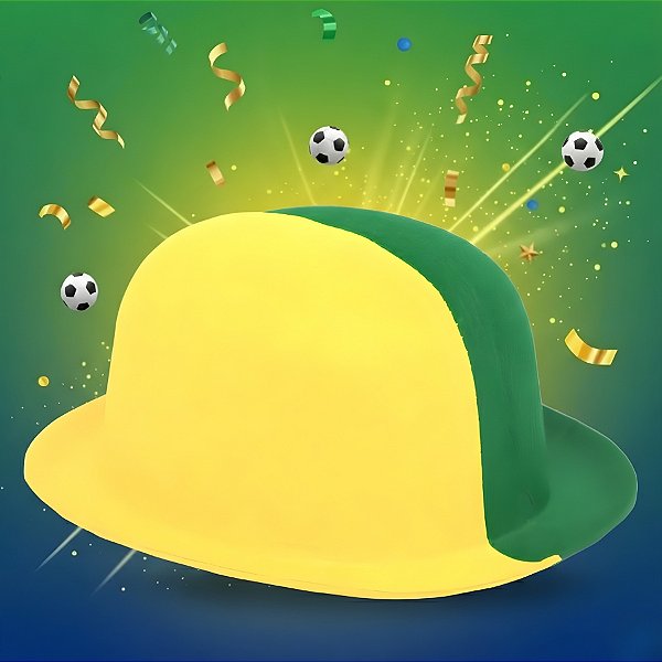 Chapéu Coquinho Brasil em Feltro - 18x11x20cm - 1 unidade - Rizzo