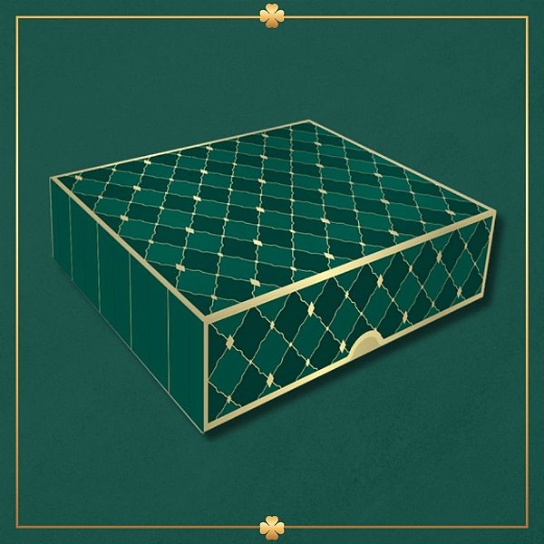 Caixa Retangular Tampa e Fundo - Royal Verde - 20x7x21cm - 5 unidades - Regina - Rizzo