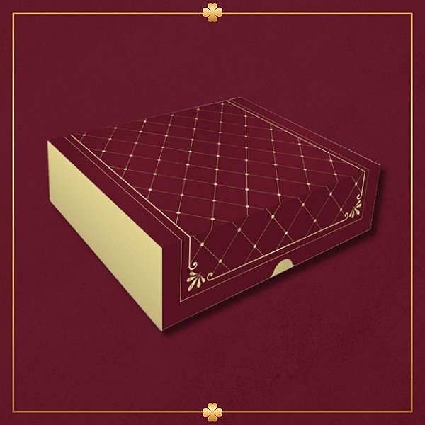 Caixa Retangular Tampa e Fundo - Royal Marsala - 20x7x21cm - 5 unidades - Regina - Rizzo