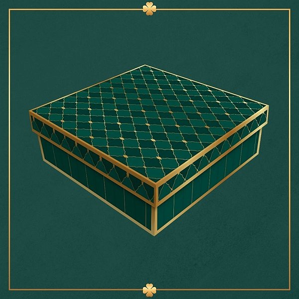 Caixa Quadrada para Presente - Royal Verde - 17x17x5cm - 5 unidades - Regina - Rizzo