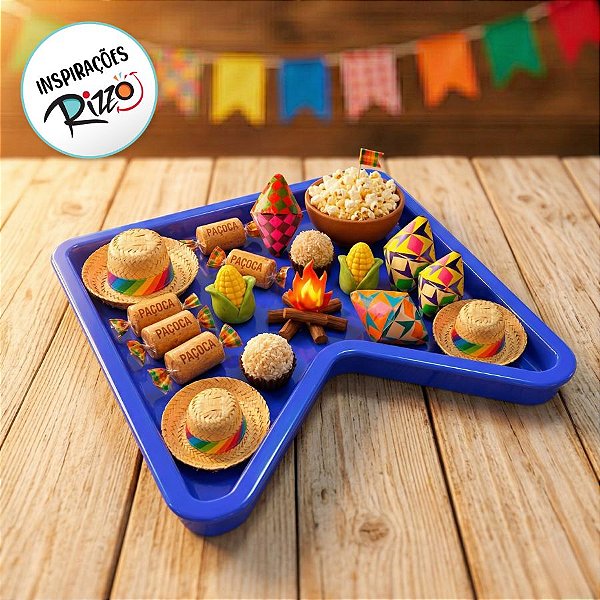 Bandeja Decorativa - Bandeira Azul Royal - 19x19cm - 1 unidade - Rizzo