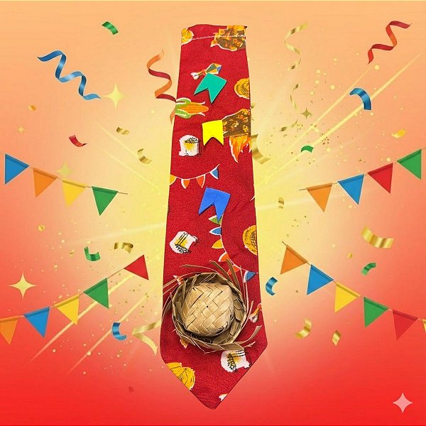 Gravata de Festa Junina - Vermelho Festivo - 28,5cm - 1 unidade - Rizzo