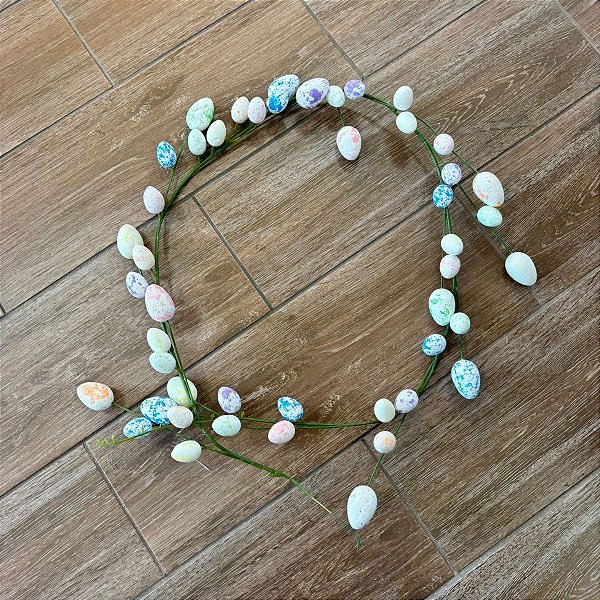 Enfeite Decorativo de Páscoa - Guirlanda de Ovos Coloridos - 60x60cm - 1 unidade - Rizzo