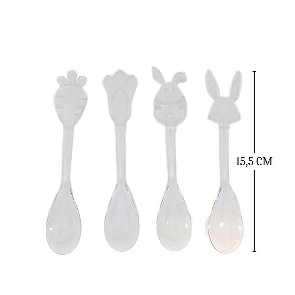 Colheres Decorativas de Páscoa - Cristal - 15,5cm - 12 unidades - Rizzo