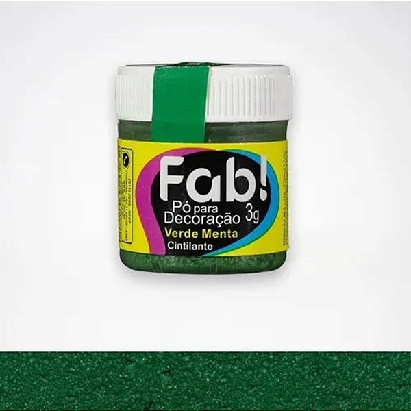 Pó para Decoração Verde Menta  3g -  1 Unidade - Fab - Rizzo