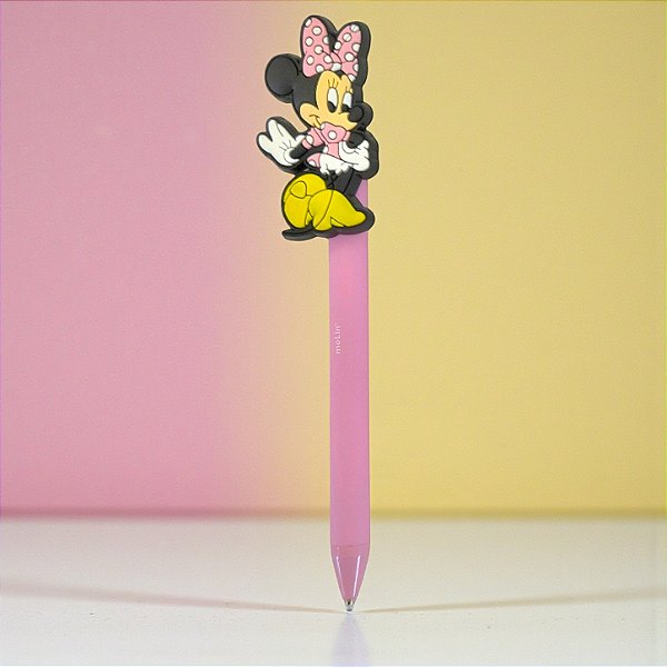Caneta Minnie - Esferográfica Azul - Rosa Claro - Disney Original - 1 unidade - Rizzo