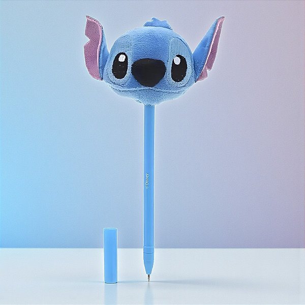 Caneta Stitch Esferográfica de Pelúcia - 18cm - Disney Original - 1 unidade - Rizzo