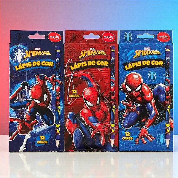 Lápis de Cor - Homem Aranha - 12 Cores - Disney Original - 1 unidade - Rizzo