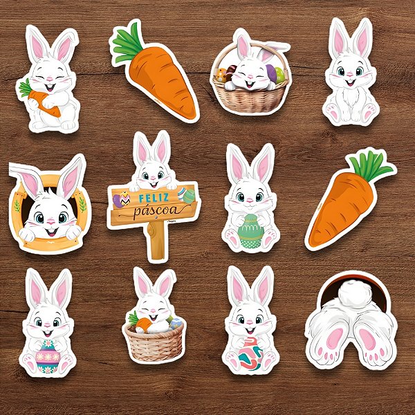 Mini Personagens Decorativos - Páscoa - 9cm - 12 unidades - Regina - Rizzo