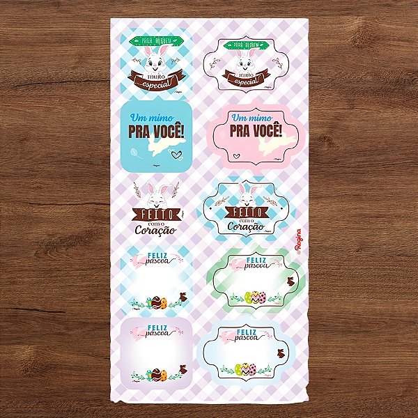 Etiqueta Adesiva Decorativa - Páscoa - 7x4,5cm - 10 unidades - Regina - Rizzo