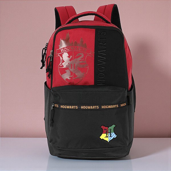 Mochila Escolar - Hogwarts - Harry Potter - Bordô - 1 unidade - Rizzo