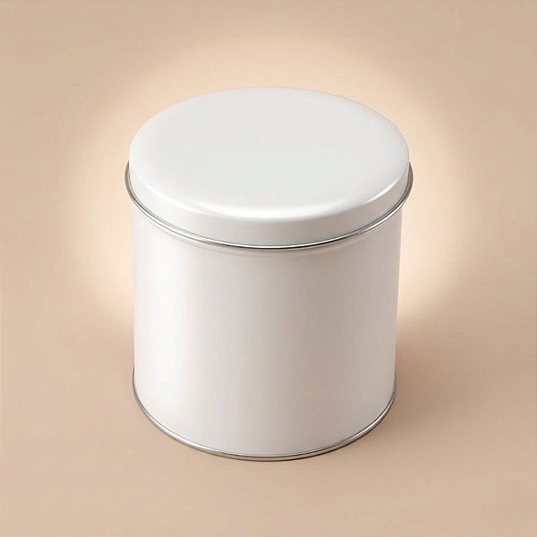 Lata de Metal Redonda - Branca - 10x10cm - 1 unidade - Rizzo