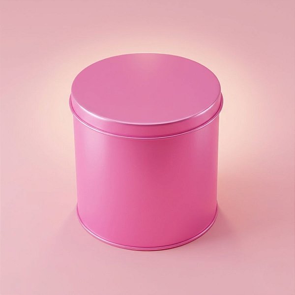 Lata de Metal Redonda - Rosa - 10x10cm - 1 unidade - Rizzo