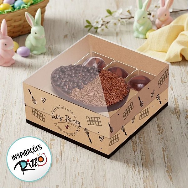 Caixa New Practice para Meio Ovo de 350g - Feito com Amor Kraft - 6 unidades - Cromus - Rizzo