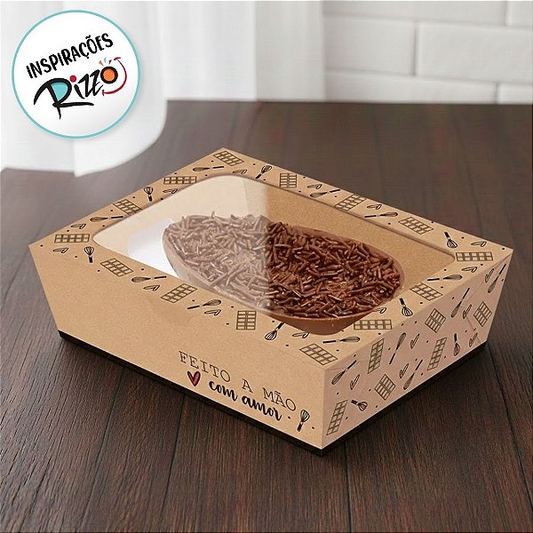 Caixa Practice para Meio Ovo de 350g - Feito com Amor Kraft - 6 unidades - Cromus - Rizzo