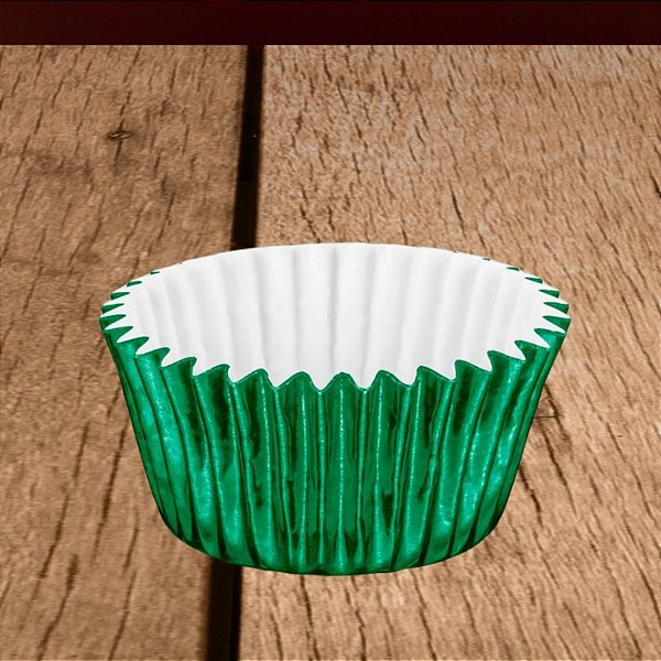 Forminha Laminada para Doces - Verde Escuro - Número 06 - 50 unidades - Regina - Rizzo