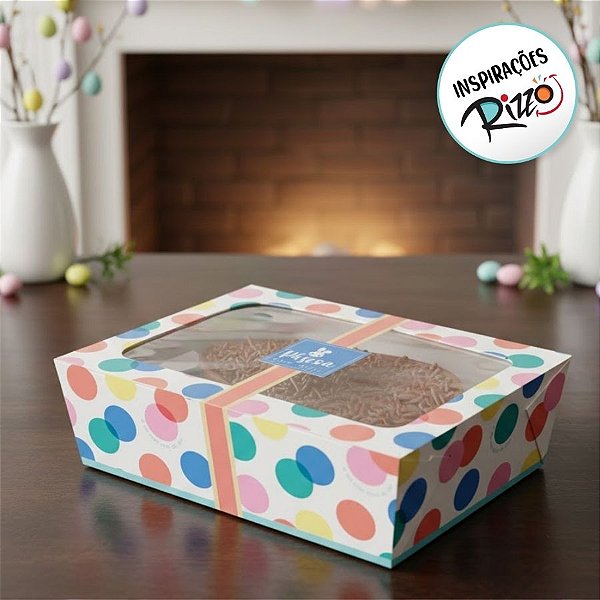 Caixa Practice para Meio Ovo de 500g - Coelhinhos - 6 unidades - Cromus - Rizzo