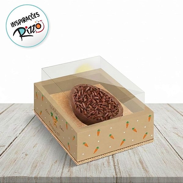 Caixa New Moldura para Meio Ovo de 250g - Kraft Cenoura - 6 unidades - Cromus - Rizzo