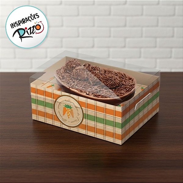 Caixa New Practice para Meio Ovo de 250g com Colher - Kraft Cenoura - 6 unidades - Cromus - Rizzo