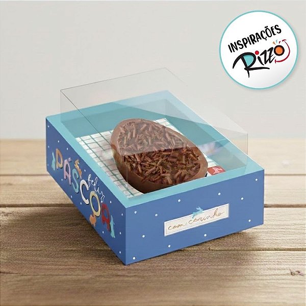 Caixa New Moldura para Meio Ovo de 350g com Colher - Feelings - 6 unidades - Cromus - Rizzo