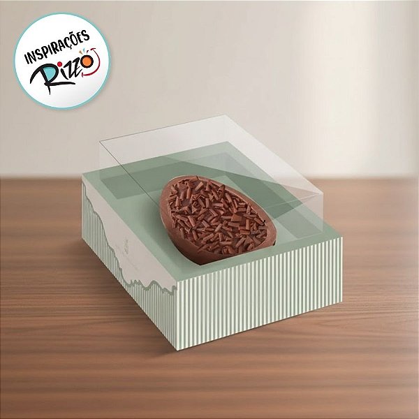 Caixa New Moldura para Meio Ovo de 250g Com Colher - Lavie Sálvia - 6 unidades - Cromus - Rizzo