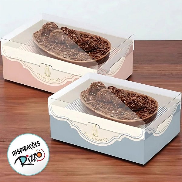 Caixa New Practice para Meio Ovo 350g com Colher - Lavie Composê - Foundant e Mediterrâneo - 6 unidades - Cromus - Rizzo