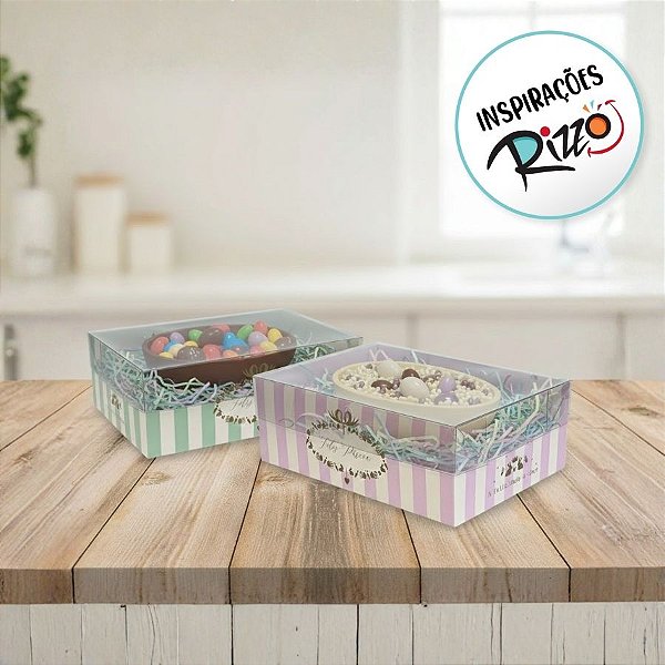 Caixa New Practice para Meio Ovo de 250g com Colher - Quinn Composê - 6 unidades - Cromus - Rizzo