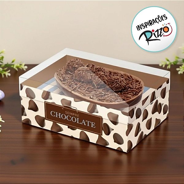 Caixa New Practice para Meio Ovo de 350g com Colher - Cobertura - 6 unidades - Cromus - Rizzo