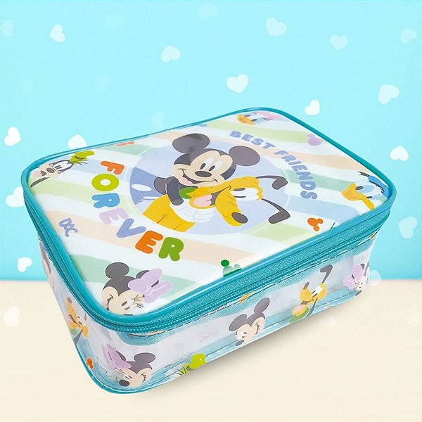 Estojo Box com Zíper - Turma do Mickey - 21x15cm - Disney Original - 1 unidade - Rizzo