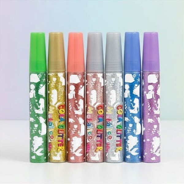 Cola Glitter Metálica - Princesas - 6 Cores - Disney Original - 1 unidade - Rizzo