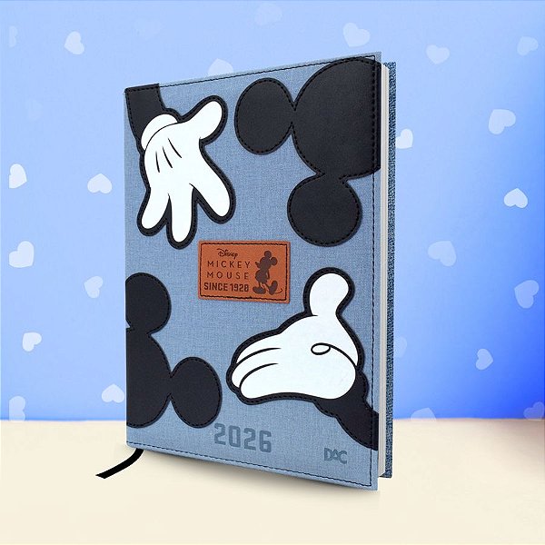 Mini Agenda 2026 Executiva - Mickey Mouse Azul - 10x13cm - 336 Páginas - Disney Original - 1 unidade - Rizzo
