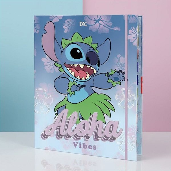 Fichário Universitário - Stitch Aloha - 245x300mm - Disney Original - 1 unidade - Rizzo